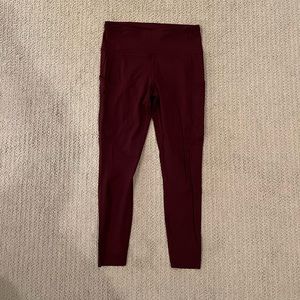 Lululemon Fast & Free 7/8 Tight II *Nulux 25" Maroon